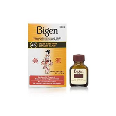Bigen Permanent Powder Hair Color – Light Chestnut 46 – 0.21 oz - ANNS BEAUTY SUPPLY
